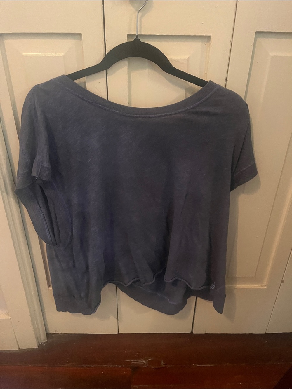 Free People Movement Washed Indigo Scoop Neck Short Sleeve Tee